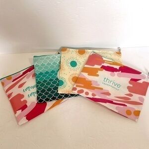 New Thrive Causemetics Cosmetic Makeup Bags Lot of 4 Inspirational Messages
